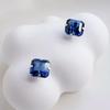 S925 Sterling Silver Natural Stone Blue Stud Earrings for Women