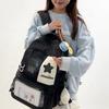 Cute Nylon Backpack for Women – Star Patch Design School Bag with Front Pocket for Everyday Use