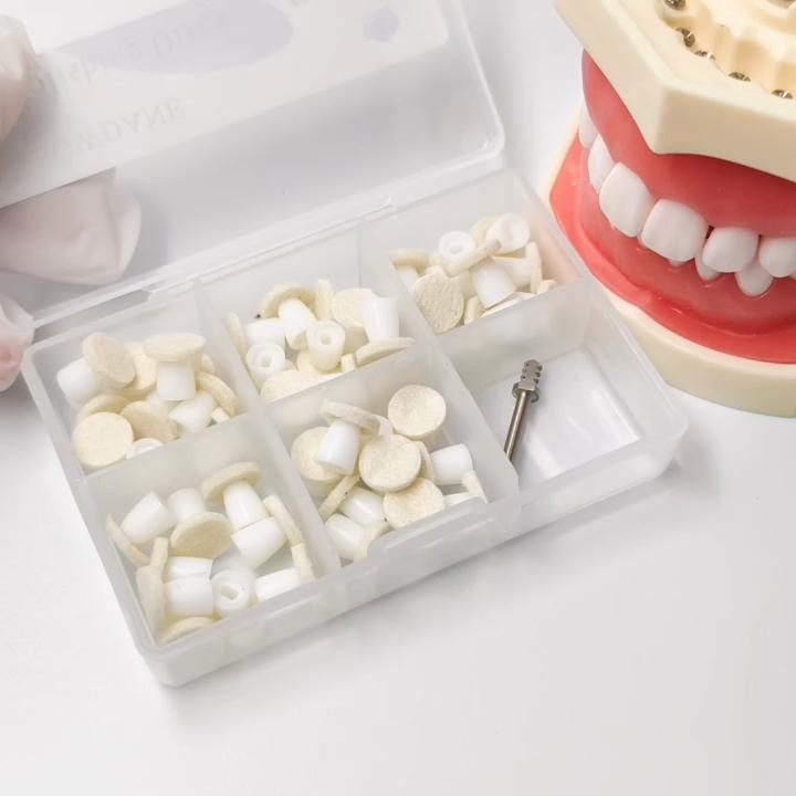 50pcs/box Dental High Gloss Composite Polishing Disc Kit White Polishing disc Paste-Impregnated Composite Finishing Mandrel