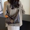 Vintage Leopard Print Tote Bag Women's Large Capacity Shoulder Bag Soft Leather Crossbody Bag