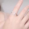 BAMOER 925 Sterling Silver Star and Moon Adjustable Ring Pave Setting CZ Open Ring for Women Anniversary Gift