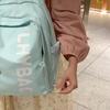 Letter Solid Color Women's Backpack Large Capacity Campus Student Schoolbag