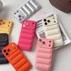 Luxury Down Jacket Silicone Shockproof Case For iPhone 17 Air 16 E 15 Plus 14 13 12 11 Pro Max Winter Colorful Soft Puffer Cover