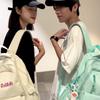 Large Capacity Student Schoolbag Solid Color Female Backpack Campus Letter Backpack