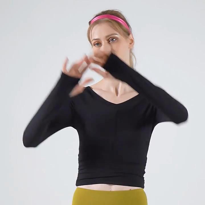 Women's autumn and winter long sleeved skin friendly yoga fitness top