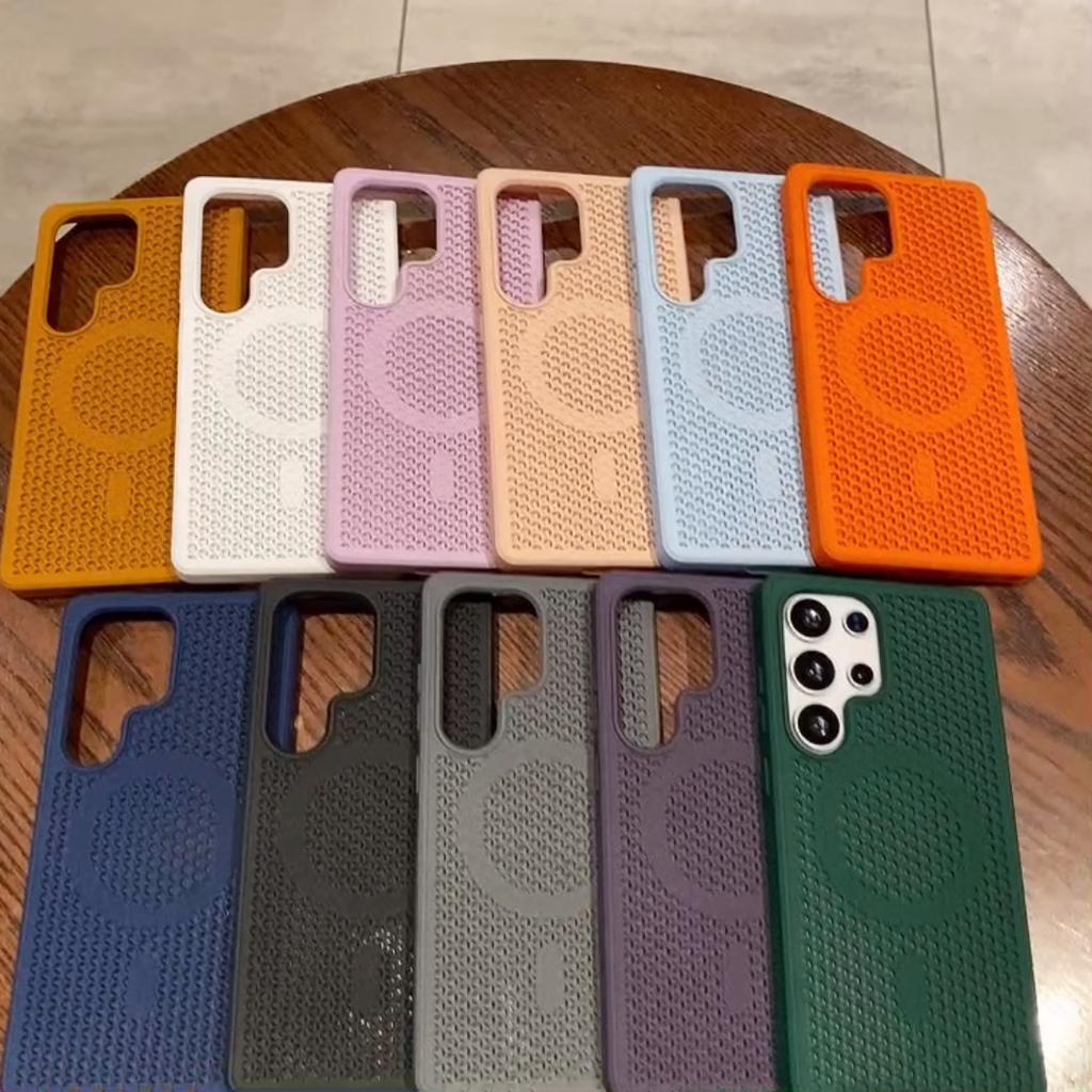 Wireless Charging Magnetic Heat Dissipation Breathable Cooling Honeycomb Case for Samsung Galaxy S26Ultra S26 S26Plus S25 Ultra S24Ultra S23FE Cover