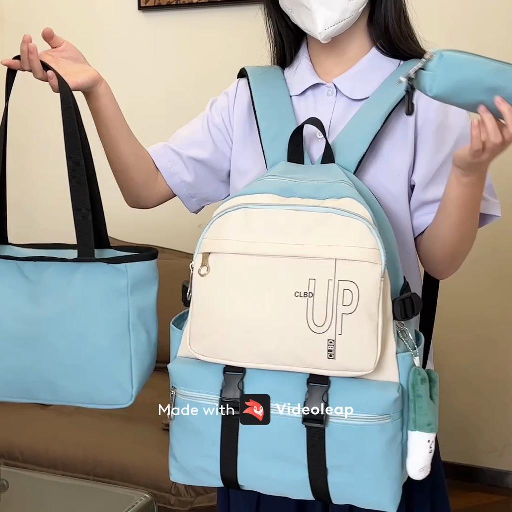 Three-Piece Backpack Set Large Capacity Student Schoolbag Junior Senior High School Backpack for Gilrs
