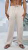 Summer Men's Lightweight Linen Blend Pants - Casual Relaxed Fit Breathable Beachwear Comfortable Vacation Style Trousers
