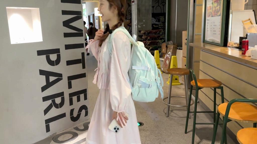 Women's Backpack Bow Embroidered Student Large Capacity Schoolbag