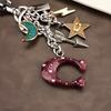 Zodiac Star Moon Letter Keychain For Women With Zinc Alloy Car Bag Decor