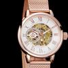 Orologi Meccanici di Lusso da Donna Oro Rosa Scheletro Automatici da Polso Regalo