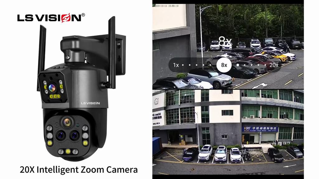 8K WiFi-sikkerhetskamera 20x zoom utendørs fire-linse dobbel skjerm PTZ-kamera Autosporing CCTV IP utendørs wifi-overvåkingskameraer