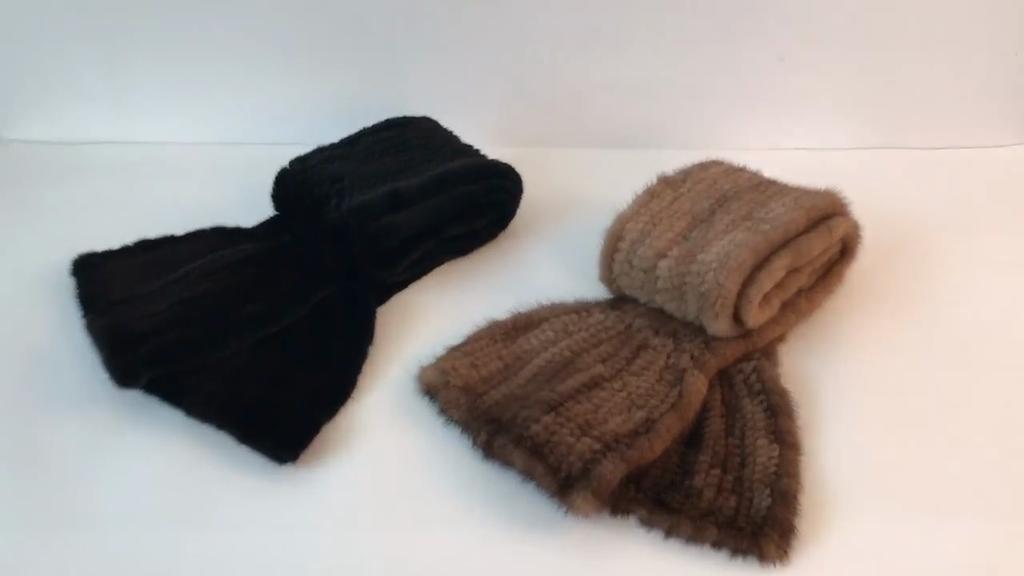 Hot Sale Winter Women Warm Knitted Real Mink Fur Scarf Natural Luxury Mink Fur Shawl Lady Long Style Real Mink Fur Scarves