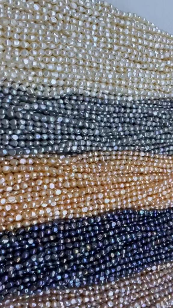 1Strand Fashions Artificial Pearl Beads 4-5mm 5-6mm 6-7mm 7-8mm 8-9mm 9-10mm Straight Holes Irregular Loose Spacer Beads for Jewelry Making DIY 36cm