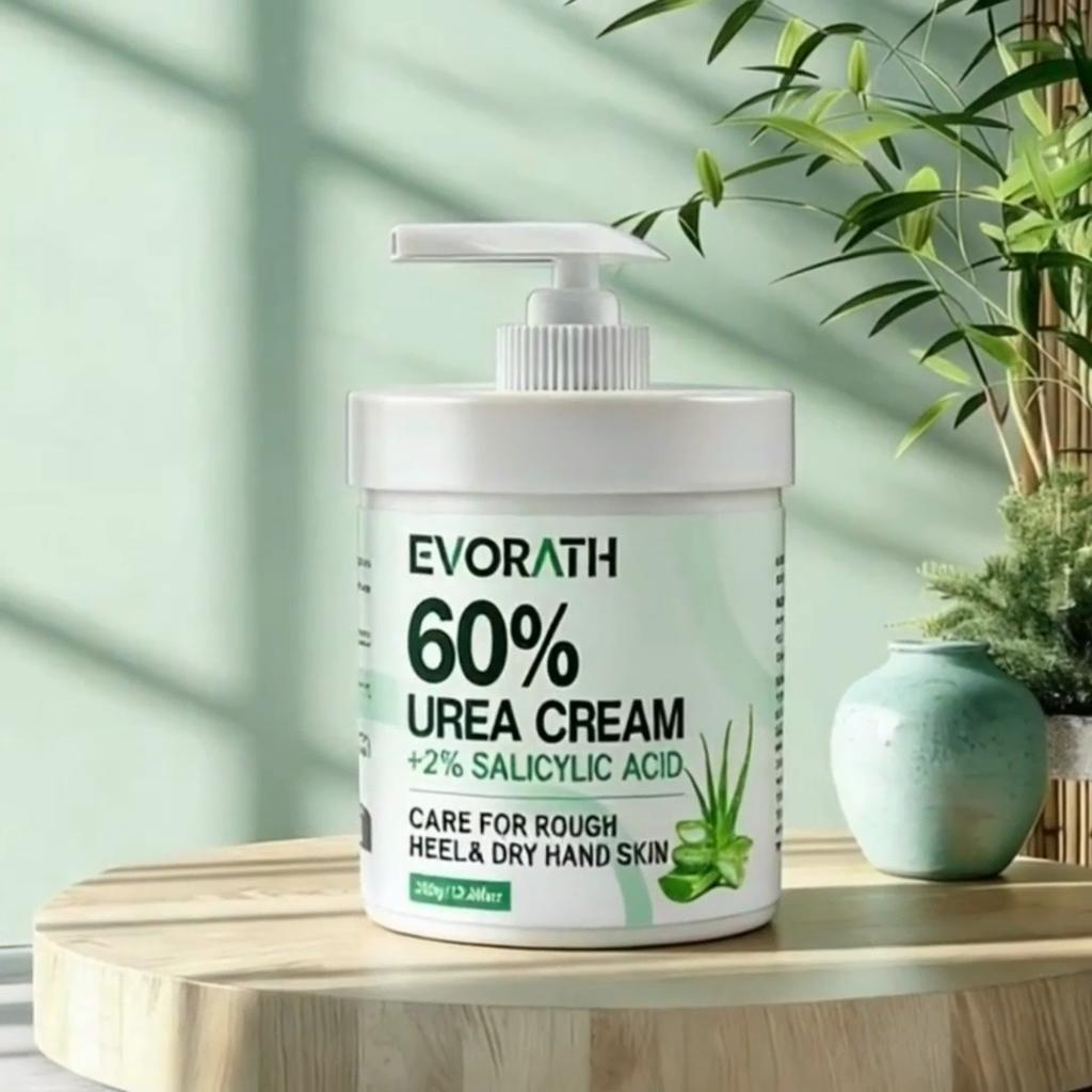60% Harnstoffcreme mit Aloe Vera, Für trockene, rissige Haut und Hände, Entfernt Hornhaut und macht die Haut weich, Spendet tiefenwirksam Feuchtigkeit 350G