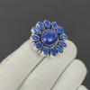 Natural Lapis Lazuli Gemstone Ring, 925 Sterling Silver Ring, Gift For Her, Oval Stone ,Elegant Handmade Ring, Lapis Lazuli Flower Silver Ring Gift