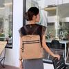 Contrast Backpack Women's Soft Leather Outdoor Travel Backpack