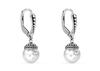 LeCalla S925 Sterling Silver Simulated Pearl Earrings/Leverback Dangle Earring for Women