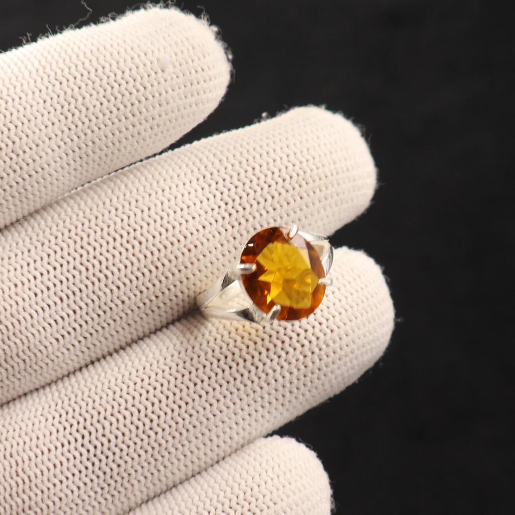 Natural Citrine Gemstone 925 Sterling Silver Handmade Jewelry Pretty Ring For Wife RR-75-1