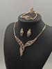 Women's Fashionable Design Metal Earrings, Necklaces, Bracelets, and Ring Sets Suitable for Banquets and Holiday Gifts
