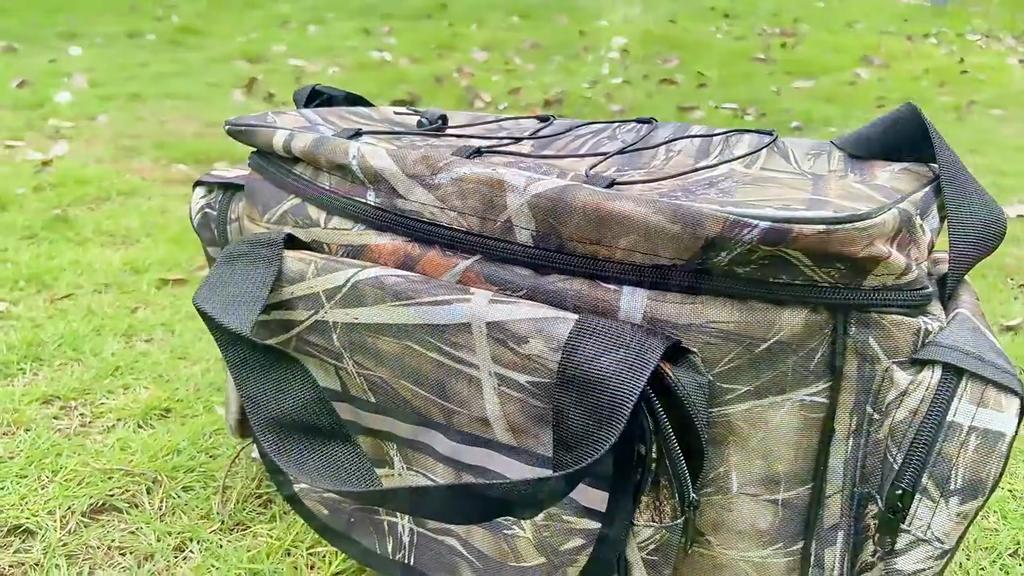 Borsa Impermeabile da Pesca 50*30*25cm Nylon Grande Capacità Multiuso Borsa per Attrezzatura da Pesca a Due Strati Borse da Spalla per Esterno