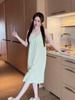 Women's V-Neck plus size M-5XL Nightgown summer solid Lace splicing casual oversize Nightdress with Chest Pad Sleepwear homewear