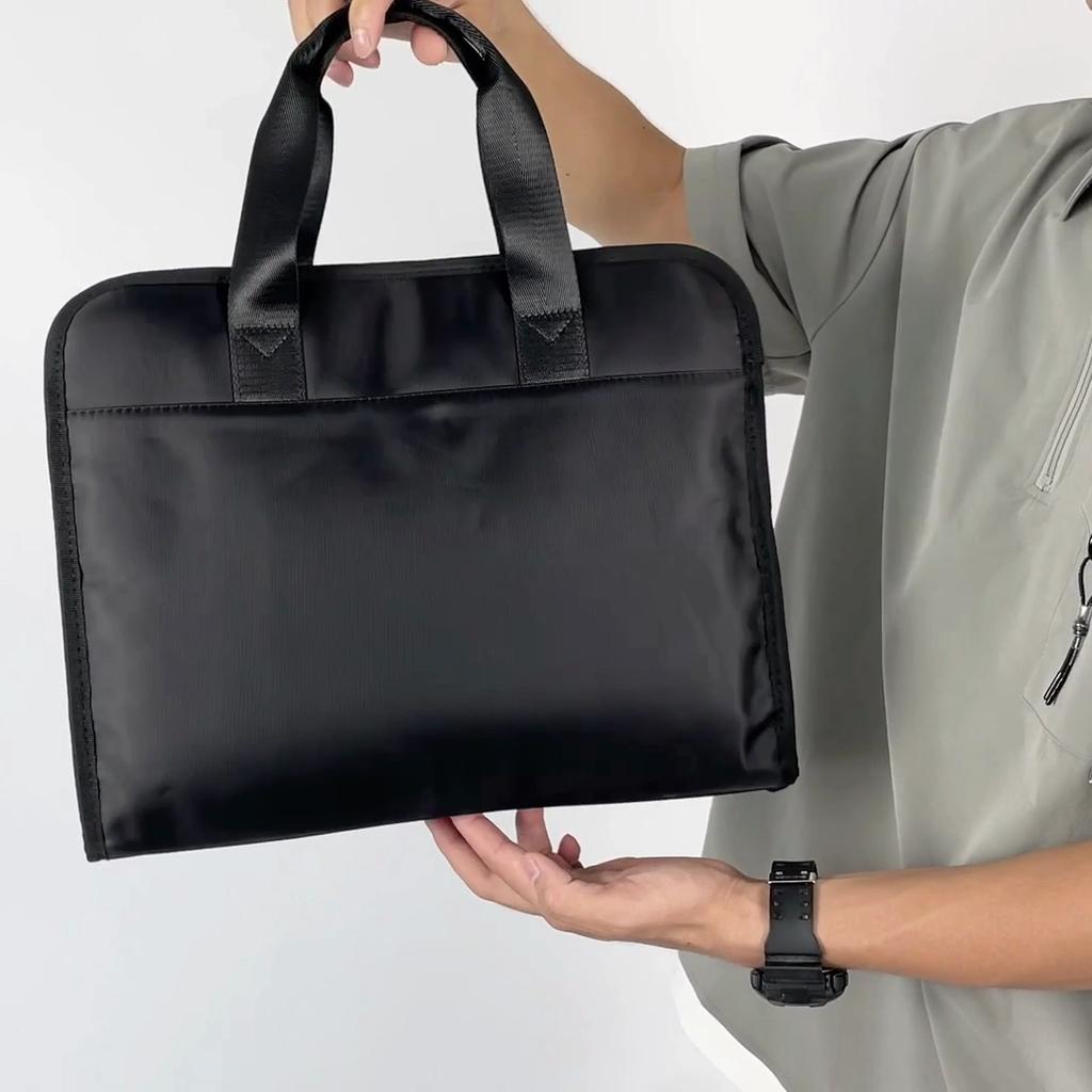 Men's Business Bag Large Capacity Briefcase Wear-Resistant Nylon Shoulder Bag Handbag