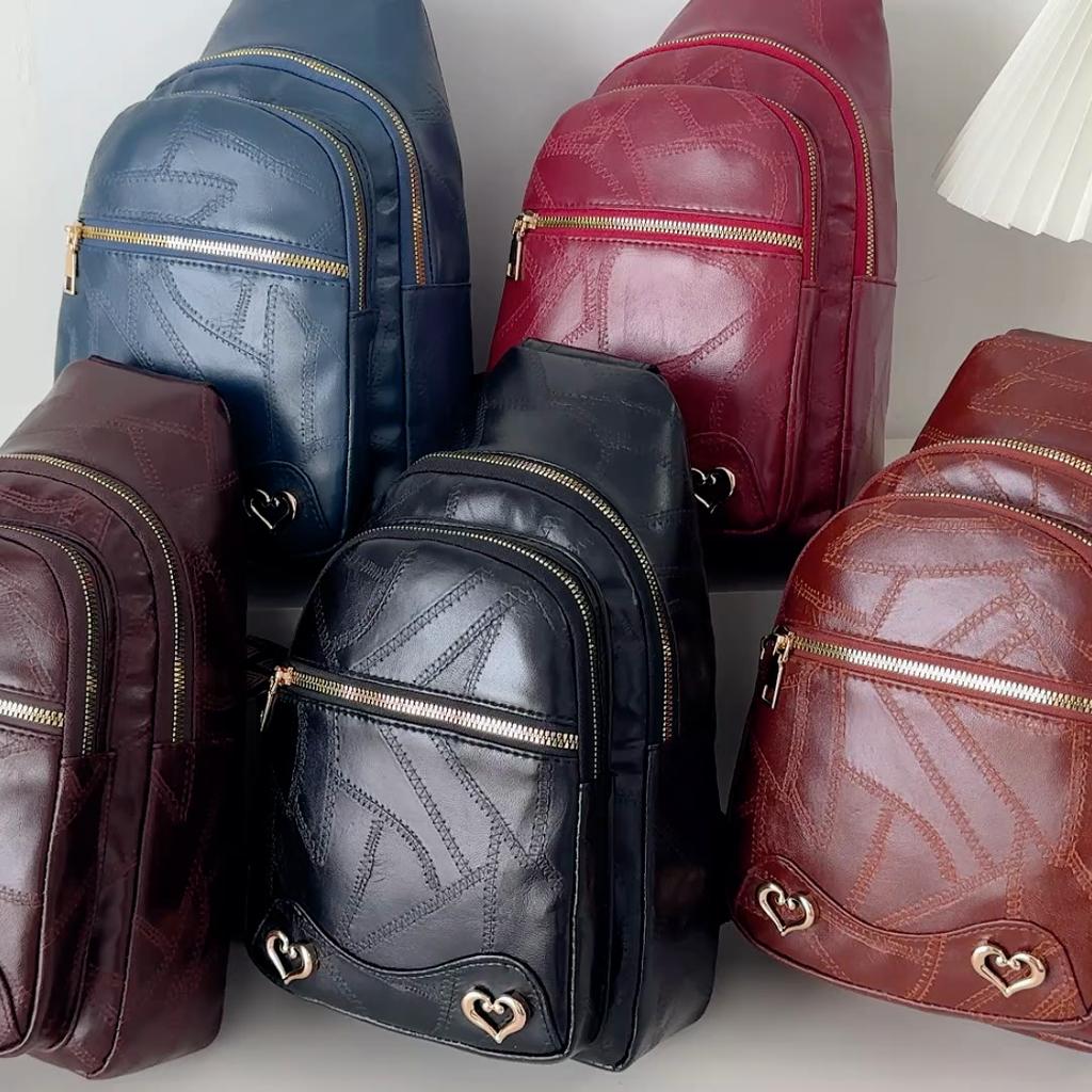 Soft Leather Chest Bag Women's Vintage Shoulder Crossbody Bag