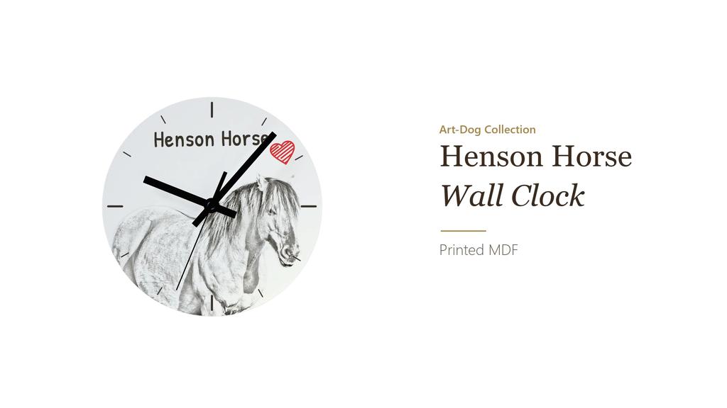 Henson Horse – Wall clock with a horse, shelf clock with a print | Art-Dog