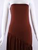 Spring New Temperament Sexy Scarf Collar Solid Color Side Slit Slim Fit Tube Top Dress for Women