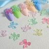 1Bag Pink Candy Ribbon Bows 3D Nail Charm Transparent Jelly Color Summer Nail Decoration Accessories DIY Manicure Decor Parts