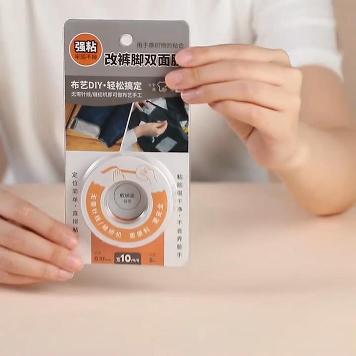 Cinta Adhesiva de Doble Cara para Dobladillo de Tela, Rollo de 5m - Tira para Dobladillo Fácil Sin Costuras, Blanca, Impermeable, Cinta para Dobladillo de Pantalones y Ropa Sin Planchar