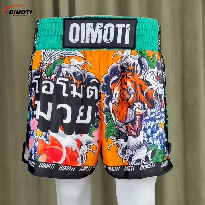Tiger Muay Thai Kickboxing Boxing MMA UFC Casual Shorts Gym Sport Unisex Men Women Workout Quick Dry Print Elastic High Waist Training