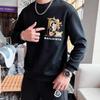Men's Handsome Hoodie New Trendy Brand Back Pattern Printed Casual Round Neck Long Sleeved Jacket