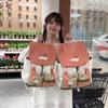 Women's Large Capacity Backpack Color Block Backpack Junior Senior High School Student Schoolbag
