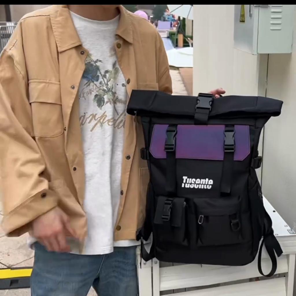 Men Large Capacity Backpack Water-Repellent Student School Bag Women Letter Print Backpack