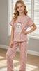 Girls Pajama Set, Cute Rabbit & Polka Dot Short Sleeve Top & Long Pants, Soft Sleepwear for 8-12 Years