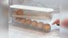 Auto Rolling Fridge Egg Container Space Saving Eggs Dispenser for Refrigerator Storager Automatic Scrolling Egg Rack Holder for Kitchen