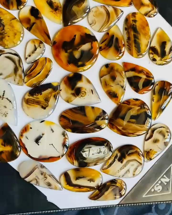 Healing Stones, Natural Montana Agate Cabochon, Loose Cabochon Lot, Mix Lot, Healing Gemstone Lot For Jewelry Making.
