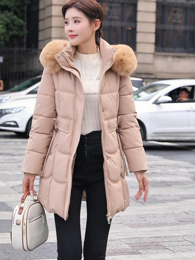 Fashion Female Warm Coat Winter Long Parkas Hooded Faux Fur Collar Loose Thick Women's Jackets