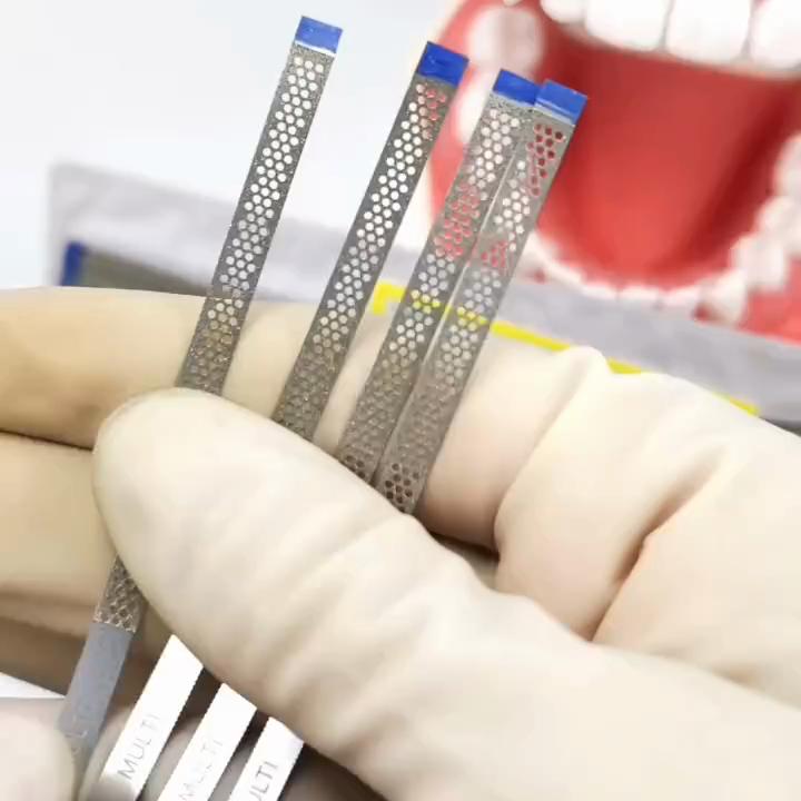 5 Pcs or 10 Pcs Dental 4mm Metal Polishing Stick Polish Strip with Single Side of Diamond Sanding Surface with Hole and Saw Tooth