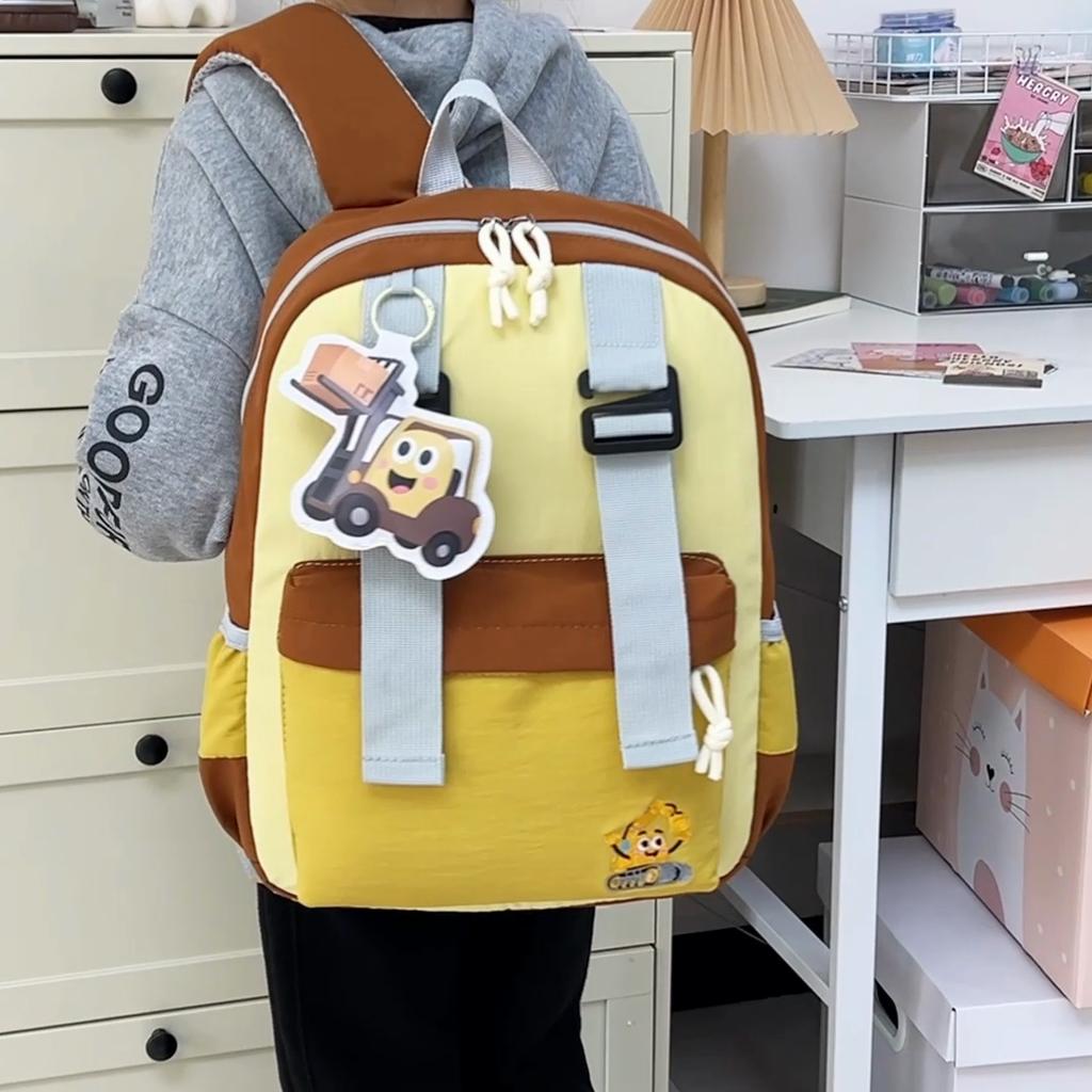 Color Block Kindergarten Schoolbag Cartoon Lightweight Large Capacity Children's Backpack