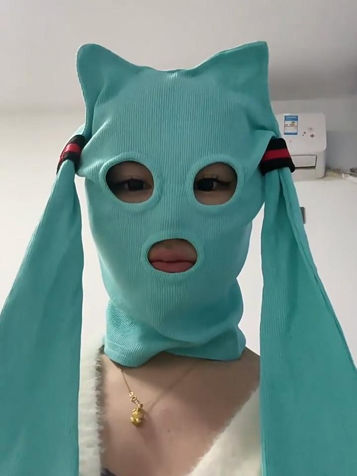 2024 yeni Hatsune Miku kaçırıcı maskeli kapüşon oyun şapkası cosplay komik maske animasyon aksesuarları