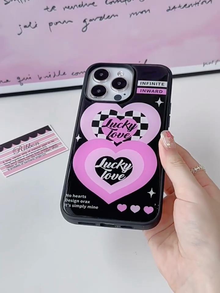 Epoxy Resin Epoxy Phone Case Compatible and Suitable for huawei iPhone15 14 13mini/12/11promax/xsmax/xr 7/8plusSE Spade Heart