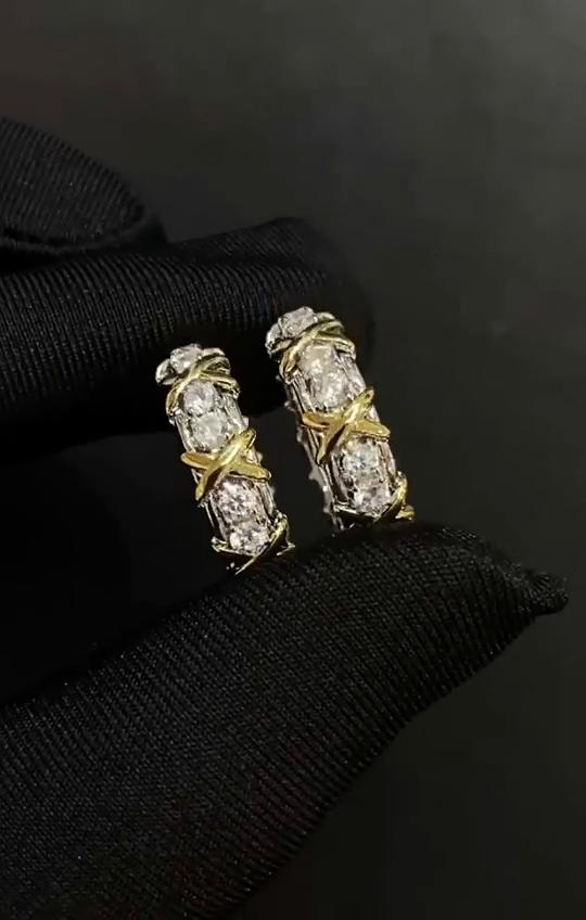 Kříž 10k zlato 4mm laboratorní diamantový prsten Sterling Silver zásnubní prsteny pro ženy Muži Party Dropshipping šperky