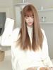Women’s Long Straight Wig Natural-looking Heat-Resistant Synthetic Full Wig with Bangs