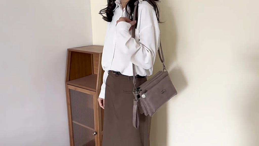 PU Leather Crossbody Bags Zipper New Fashion Shoulder Bag for Women Large Capacity Embroidery Thread Small Purse and Handbags