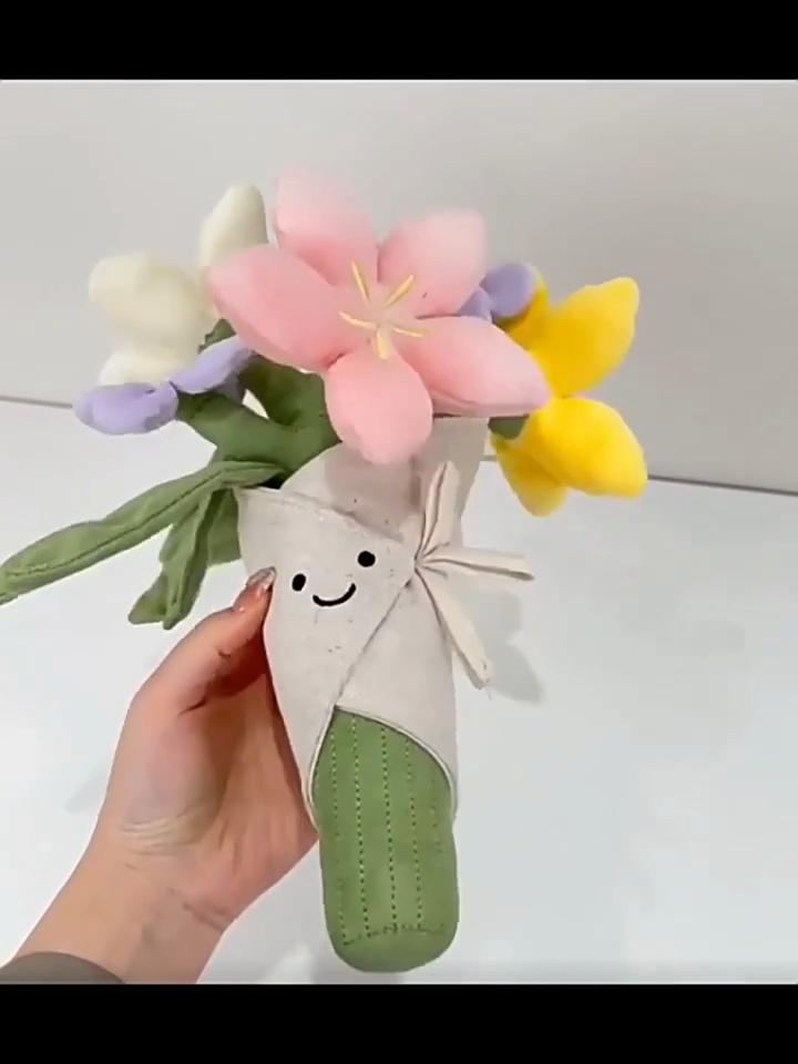 Interesting Plush Bouquet Tulips Potted Plants Plush Dolls Beautiful Lovely Soothing Bouquets And Graduation Day Gifts For Girls