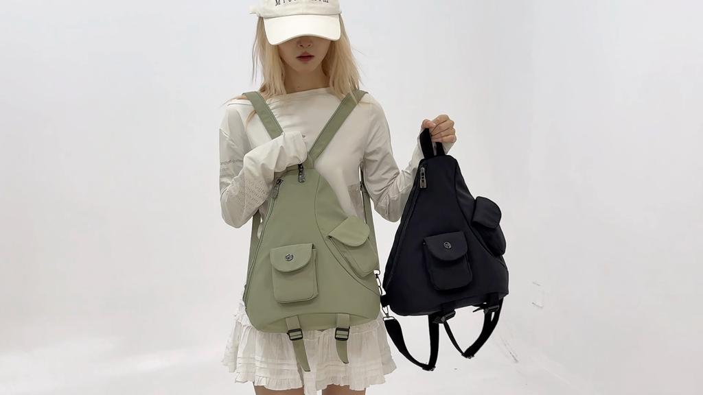 Ryggsekk Dame Multifunksjonell Veske Dobbeltformål Stor Kapasitet Brystveske Lett Pendler Crossbody-veske