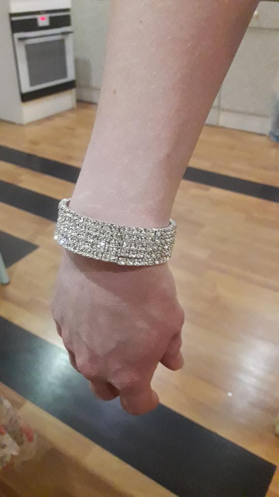 Bracciale Rigido da Donna Gioiello Braccialetto Strass